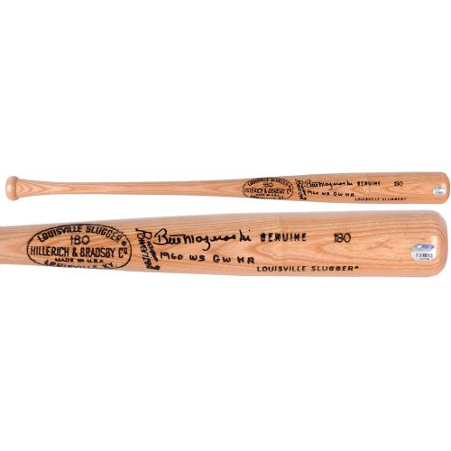  Sports Memorabilia Bill Mazeroski Pittsburgh Pirates Autographed Louisville Slugger Bat withHOF 01 Inscription - Autographed MLB Bats