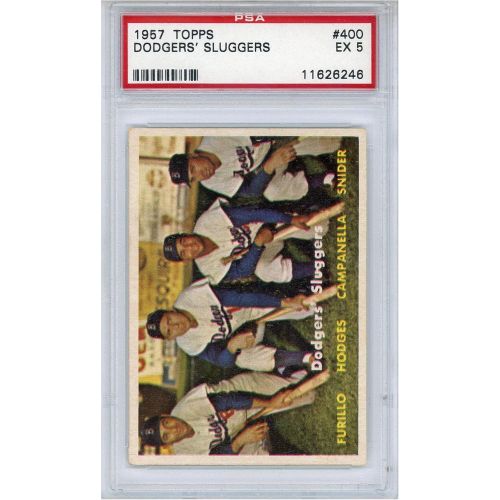  Sports Memorabilia Dodgers Sluggers Brooklyn Dodgers 1957 Topps #400 PSA 5 Card - Slabbed Baseball Cards