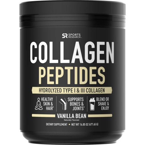  [아마존 핫딜] [아마존핫딜]Sports Research Collagen Peptides Powder (Vanilla Bean) | Grass-Fed, Certified Paleo Friendly, Non-GMO and Gluten Free