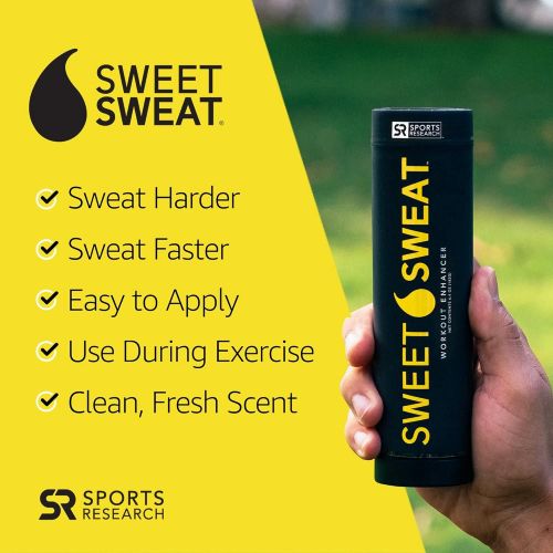  Sports Research Sweet Sweat Workout Enhancer Gel - Maximize Your Exercise & Sweat Faster - 6.4oz Stick