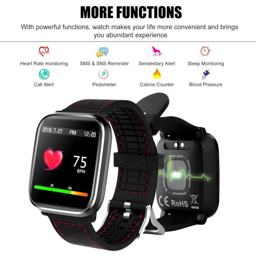  SportsKing Fitness Tracker with Blood Pressure Monitor, Activity Tracker with Heart Rate Monitor, Waterproof Watch Swimming Running Sleep Monitor Pedometer Step Counter Kids Women