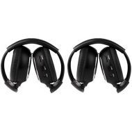 Sportsmax 2 Pack of Two Channel Folding Universal Rear Entertainment System Infrared Headphones Wireless IR DVD Player Head Phones for in Car TV Video Audio Listening