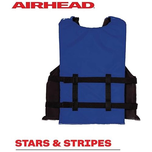  Sportstuff Child Type III Life Jacket US Coast Guard Approved Open Sides with 3 Body Belts & Buckles Quick Dry Fabric, Secure Fit, Comfortable Stars & Stripes