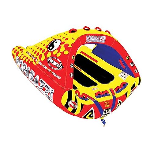  SPORTSSTUFF Poparazzi 1-3 Rider Towable Tube for Boating, Red