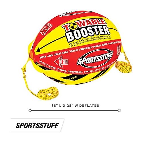  Sportsstuff Booster Ball, Towable Tube Rope Performance Ball Dimensions inflated (38in x 28in) deflated (45in x 36in)