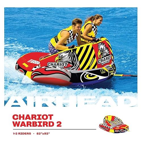  Sportsstuff Chariot Warbird 2, 1-2 Rider Towable Tube for Boating with Dual Tow Points