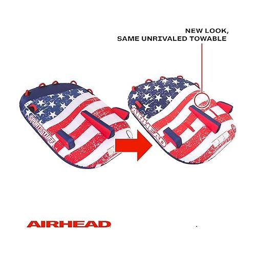 Airhead Stars and Stripes 2, 1-2 Rider Towable Tube for Boating