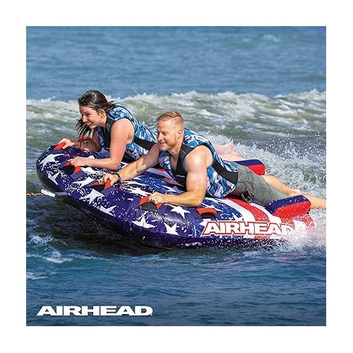  Airhead Stars and Stripes 2, 1-2 Rider Towable Tube for Boating