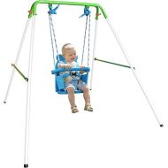 Sportspower My First Toddler Swing - Heavy-Duty Baby Indoor/Outdoor Swing Set with Safety Harness, Blue, 52