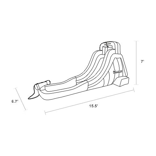  Sportspower My First Inflatable Water Slide - Heavy-Duty Outdoor Slide with Water Cannon and Splash Pool with Blower, 186