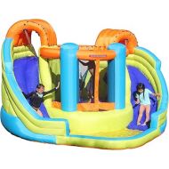 Sportspower Double Slide and Bounce Inflatable Water Slide with Blower