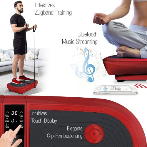  [아마존 핫딜]  [아마존핫딜]Sportstech Profi Vibrationsplatte VP300 mit 3D Wipp Vibrations Technologie, 2x1000W max Motoren Leistung + Bluetooth Musik, Riesige Flache, einmaliges Design + Trainingsbander + Fe