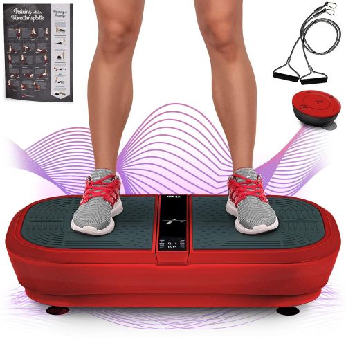  [아마존 핫딜]  [아마존핫딜]Sportstech Profi Vibrationsplatte VP300 mit 3D Wipp Vibrations Technologie, 2x1000W max Motoren Leistung + Bluetooth Musik, Riesige Flache, einmaliges Design + Trainingsbander + Fe