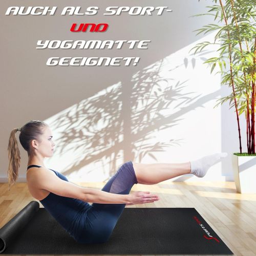  [아마존베스트]Sportstech Protective Floor Mat for Fitness Devices Exercise Bike Sport Multi-Purpose Floor Matting Black Floor Protector