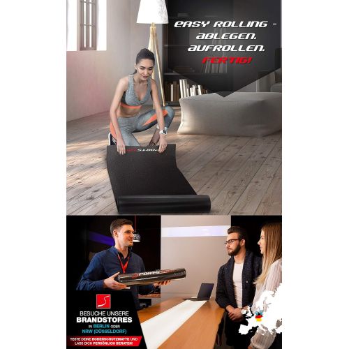  [아마존베스트]Sportstech Protective Floor Mat for Fitness Devices Exercise Bike Sport Multi-Purpose Floor Matting Black Floor Protector