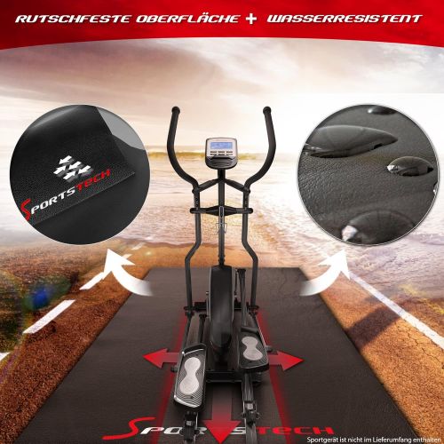  [아마존베스트]Sportstech Protective Floor Mat for Fitness Devices Exercise Bike Sport Multi-Purpose Floor Matting Black Floor Protector
