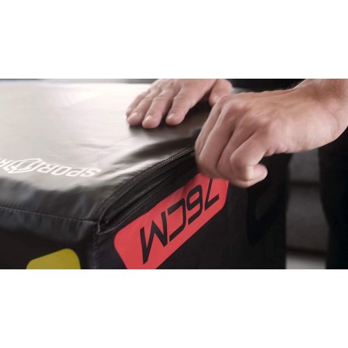  [아마존베스트]Sporttrend 24 - Plyo wooden box with PVC sheath, black, 60 x 50 x 75 cm, maximum load 200 kg, jump box, jump box for cross training and body workouts.