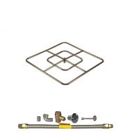 Spotix HPC Square Fire Pit Burner Kit (FPSSQ24KIT-NG-MSCB), 24x24-Inch Burner, Match Light, Natural Gas