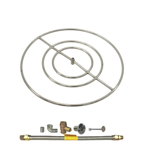  Spotix HPC Round Fire Pit Burner Kit (FPS30KIT-NG-MSCB), 30-Inch Burner, Match Light, Natural Gas