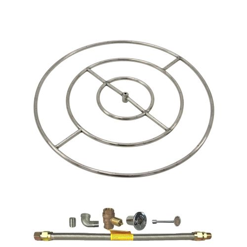  Spotix HPC Round Fire Pit Burner Kit (FPS36HCKIT-NG-MSCB), 36-Inch Burner, Match Light, Natural Gas