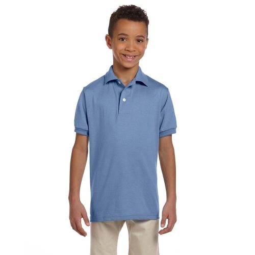  Spotshield Boys Light Blue PolyesterCotton Jersey Polo