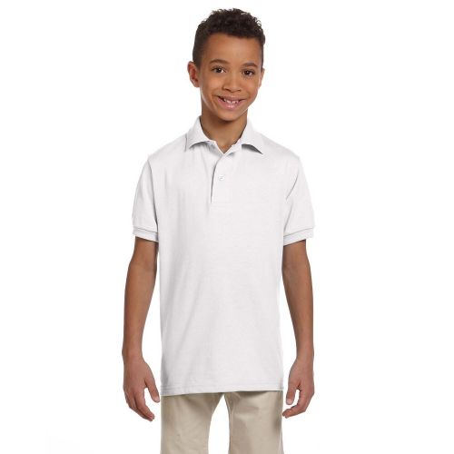  Spotshield Boys White Cotton Jersey Polo Shirt