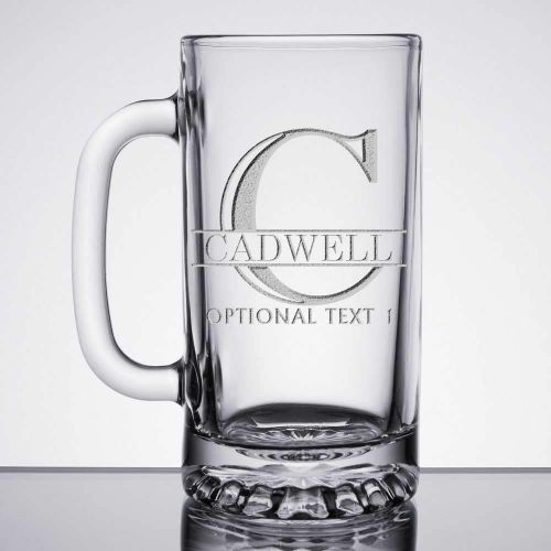  [아마존베스트]Spotted Dog Company Personalized Etched Monogram 16oz Glass Beer Mug | Halpert