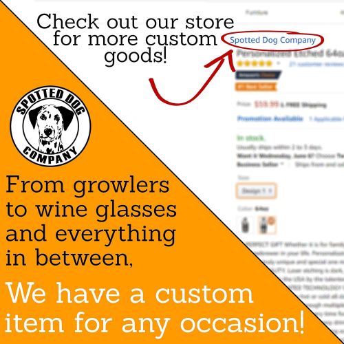  [아마존베스트]Spotted Dog Company Personalized Etched Custom Message 16oz Glass Beer Mug