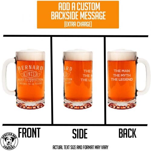  [아마존베스트]Spotted Dog Company Personalized Etched 16oz Glass Beer Mug for Birthday Gifts