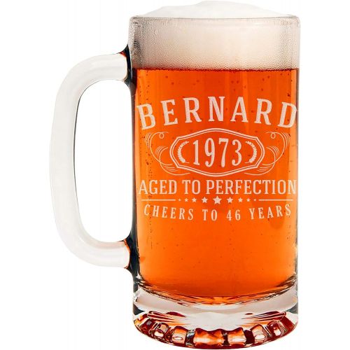  [아마존베스트]Spotted Dog Company Personalized Etched 16oz Glass Beer Mug for Birthday Gifts