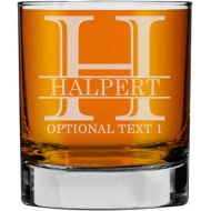 [아마존베스트]Spotted Dog Company Personalized Etched Monogram 10.25oz Whiskey Rocks Glass | Halpert