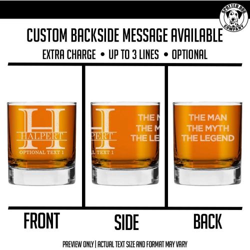  [아마존베스트]Spotted Dog Company Personalized Etched Monogram 10.25oz Whiskey Rocks Glass | Halpert