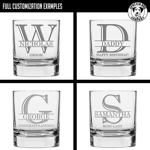  [아마존베스트]Spotted Dog Company Personalized Etched Monogram 10.25oz Whiskey Rocks Glass | Halpert