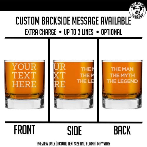  [아마존베스트]Spotted Dog Company Personalized Etched Custom Message 10.25oz Whiskey Rocks Glass | Your Text Here