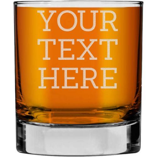  [아마존베스트]Spotted Dog Company Personalized Etched Custom Message 10.25oz Whiskey Rocks Glass | Your Text Here