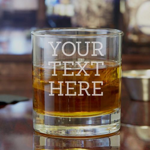  [아마존베스트]Spotted Dog Company Personalized Etched Custom Message 10.25oz Whiskey Rocks Glass | Your Text Here