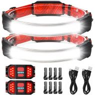 LED Rechargeable Headlamp, 1000lumens 230° Widebeam Headlight, USB Rechargeable Head Lamp with Red Taillight, Lightweight Waterproof Headlamps for Camping Running Hiking, Hard Hat Headlamp