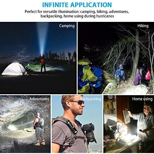  [아마존베스트]Rechargeable Flashlight, Spriak EDC Flashlight with Clip (Included Battery), 30hours Great Runtime, Zoomable, White LED Bright Pocket Flashlight for Camping Hiking Backpacking, 2 P