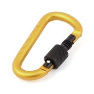 Spring Loaded Screw Locking Snap Carabiner Hook Clip Key Carrier Gold Tone by Unique Bargains