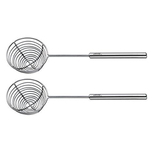  [아마존베스트]Spring 2698310602 Fondue Sieve Professional Set of 2 Stainless Steel Silver 3.6 x 11.6 x 24.2 cm