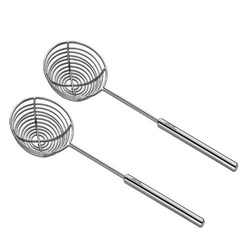  [아마존베스트]Spring 2698310602 Fondue Sieve Professional Set of 2 Stainless Steel Silver 3.6 x 11.6 x 24.2 cm