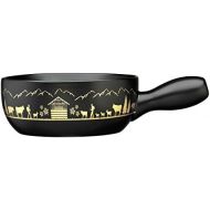 [아마존베스트]Spring Cheese Fondue Caquelon 22cm Fireproof Black Ceramic Gold Montana
