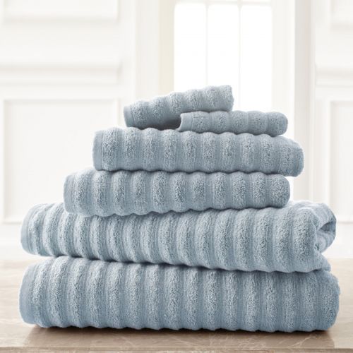  Spring Bloom Wavy Luxury Spa Collection 6 Piece Quick Dry Towel Set