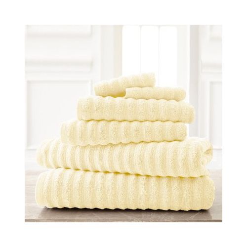  Spring Bloom Wavy Luxury Spa Collection 6 Piece Quick Dry Towel Set