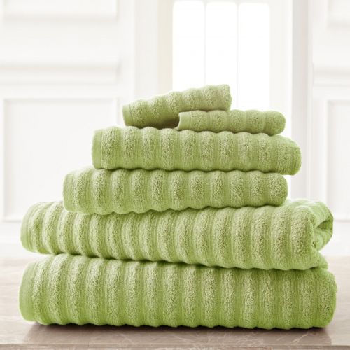  Spring Bloom Wavy Luxury Spa Collection 6 Piece Quick Dry Towel Set