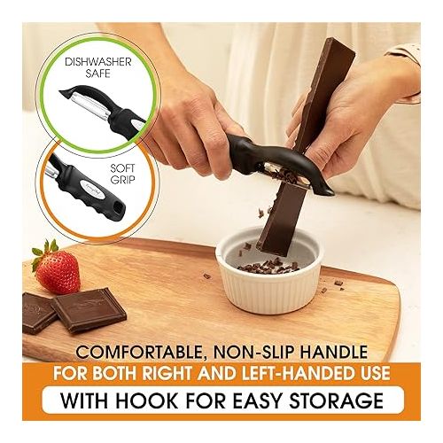  Spring Chef Premium Swivel Vegetable Peeler, Black