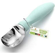 Spring Chef Ice Cream Scoop with Comfortable Handle, Professional Heavy Duty Sturdy Scooper, Premium Kitchen Tool for Cookie Dough, Gelato, Sorbet, Mint