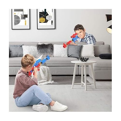  SpringFlower Shooting Game Toy for 5 6 7 8 9 10+ Years Olds Boys,2pk Foam Ball Popper Air Toy Guns with Standing Shooting Target,24 Foam Balls, Ideal Gift