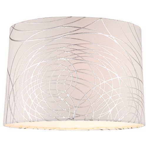  Springcrest Off-White With Silver Circles Drum Shade 15X16x11 (Spider)