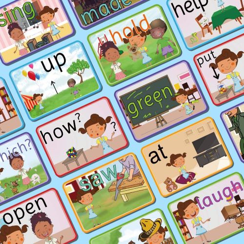  [아마존베스트]SpringFlower Sight Words Flash Cards with Pictures,Motions&Sentences, 220 Dolch Sight Words for Preschool, Kindergarten, 1st, 2nd & 3rd Grade.Homeschool, Learn to Read, Phonics Lea